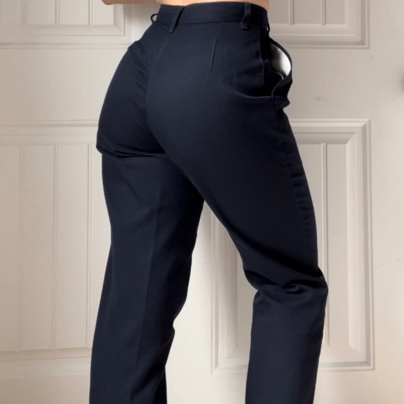 Straight leg navy blue trousers - Picture 2 of 2